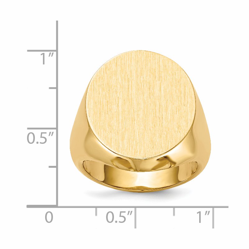 14k 18.0x20.0mm Closed Back Mens Signet Ring