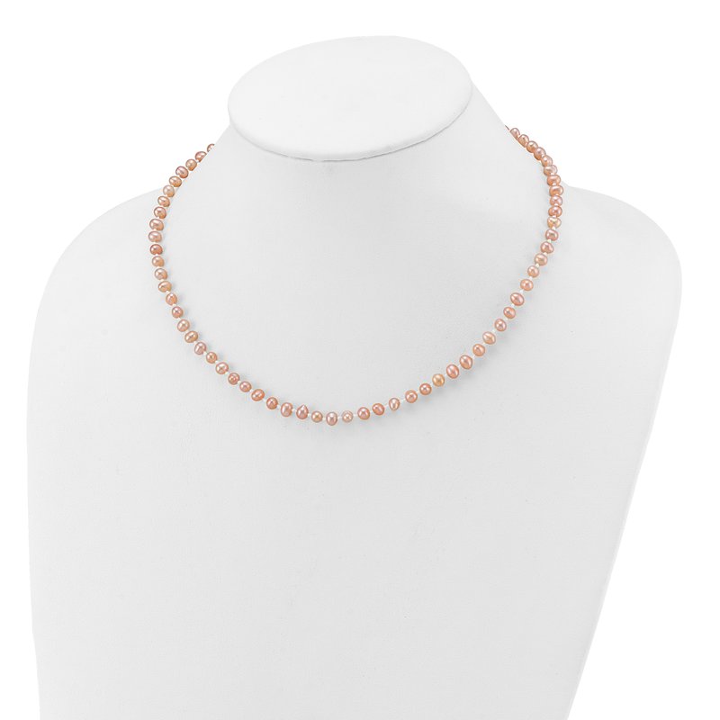 14k 4-5mm Pink Near-Round Freshwater Cultured Pearl 16 inch Necklace