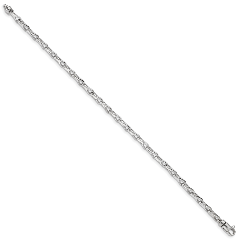 14K White Gold 18 inch 3.5mm Hand Polished Fancy Link with Lobster Clasp Chain