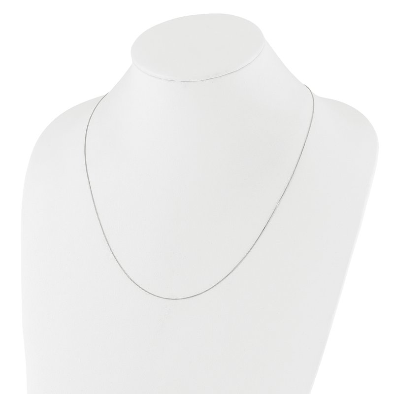10K White Gold Adjustable .55mm Baby Box Chain