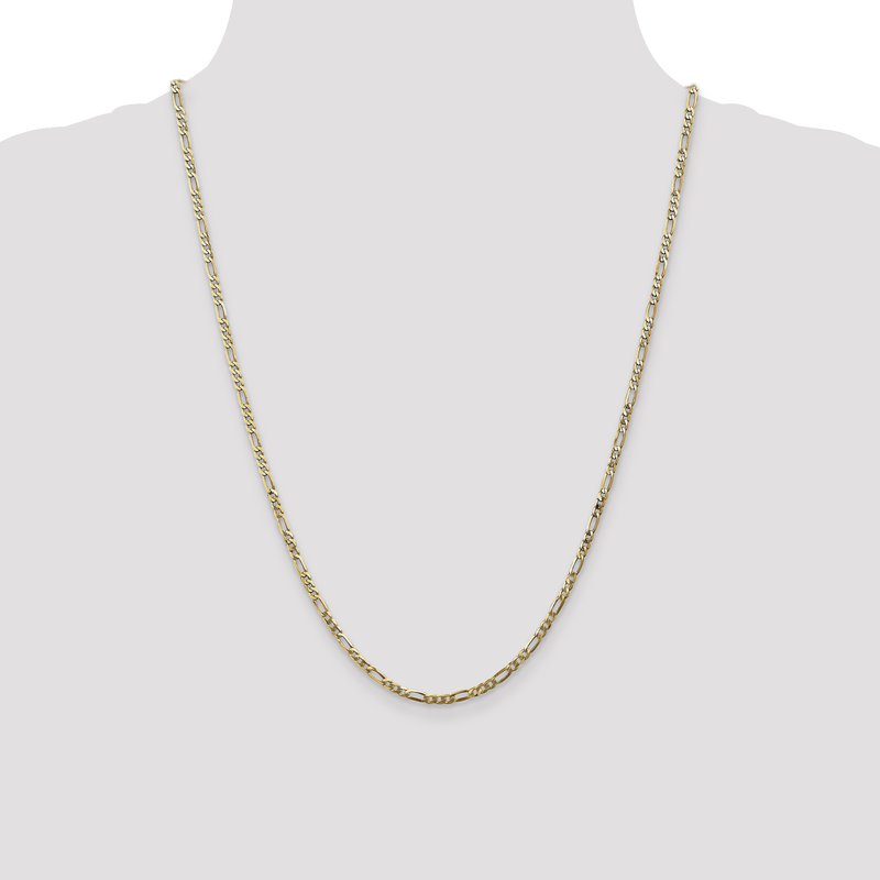 14K 26 inch 2.75mm Flat Figaro with Lobster Clasp Chain