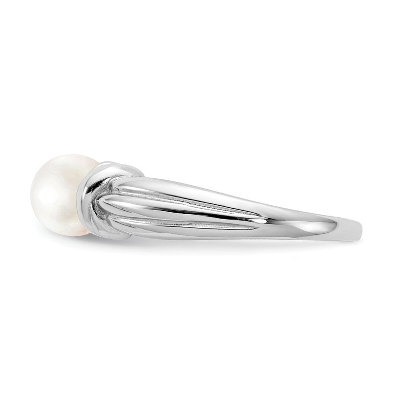 14k White Gold 6mm FW Cultured Pearl Ring