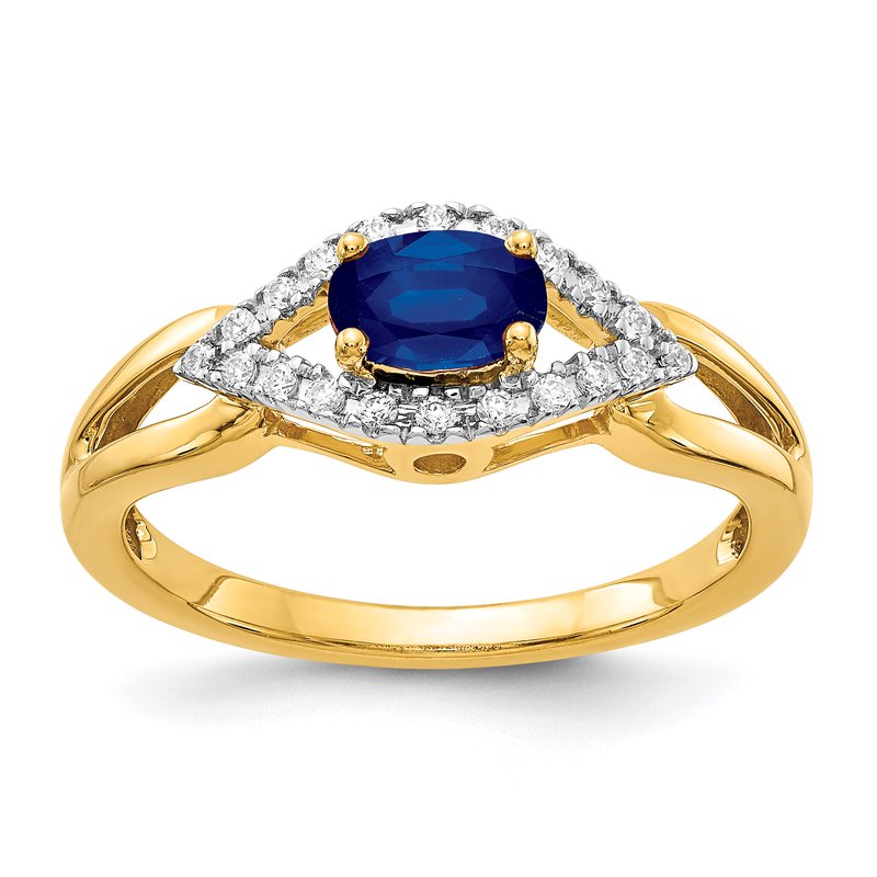 14k Diamond and Emerald Ring