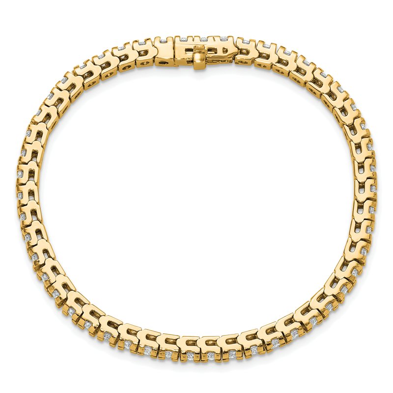14k Complete 4.65 carat Round AAA Diamond 4-prong 7 inch Tennis Bracelet