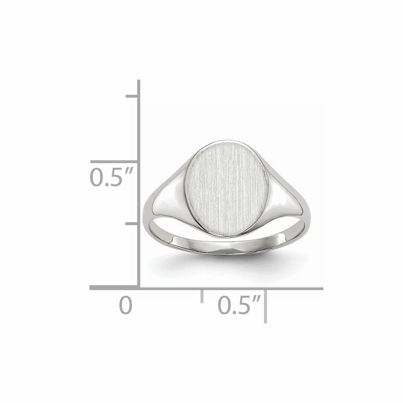 14k White Gold 9.0x10.0mm Open Back Signet Ring