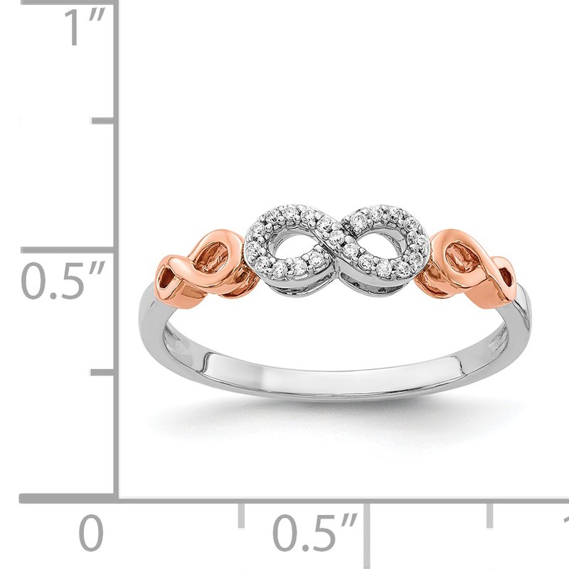 14k Rose Gold w/White Rhodium Diamond Infinity Ring