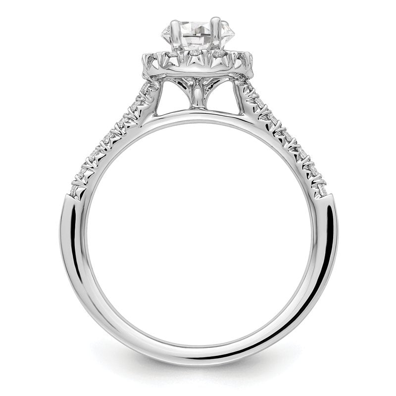 14K White Gold 1/3 carat Lab Grown Diamond VS+ F+ Semi-Mount Oval Halo Engagement Ring