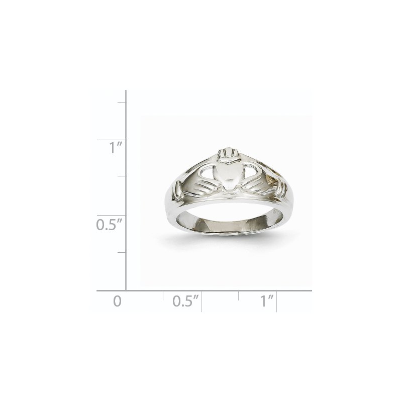 14k White Gold Ladies Claddagh Ring