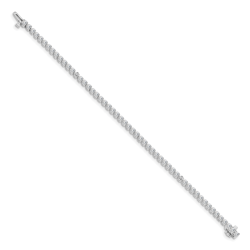 14k White Gold Complete 2.4 carat Round VS Diamond 3-prong 7 inch Tennis Bracelet