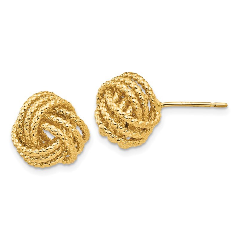 14k Polished &amp; Twisted Love Knot Post Earrings