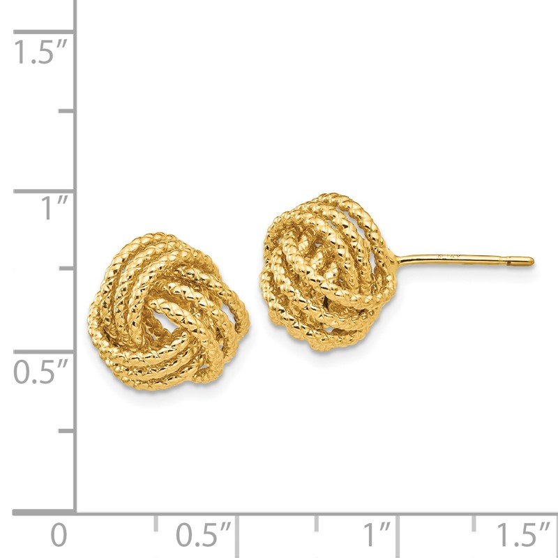 14k Polished &amp; Twisted Love Knot Post Earrings