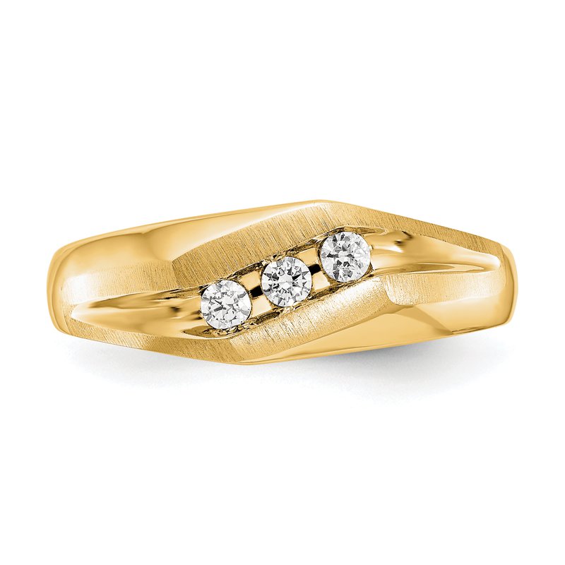 14K White Gold Men's 1/5 carat Lab Grown Diamond VS+ F+ Complete Brushed and Polished Band