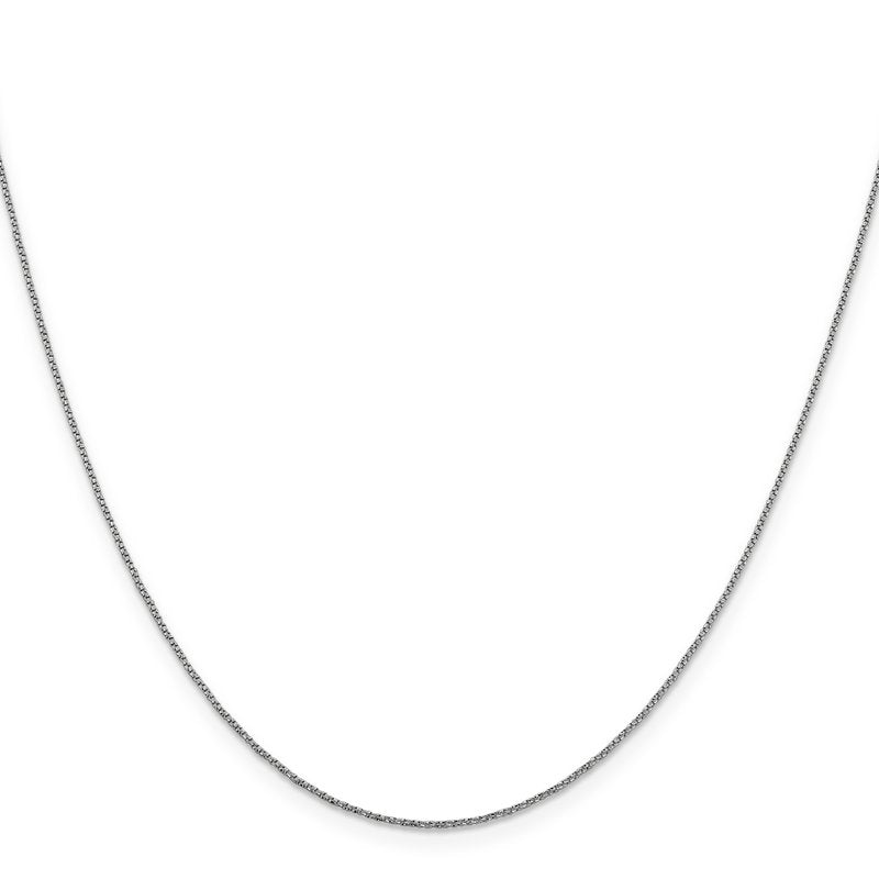 14K White Gold .9mm D/C Twisted Box Chain
