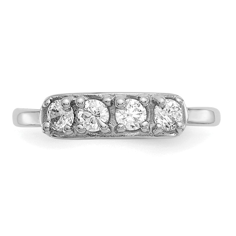 14k White Gold CZ Toe Ring