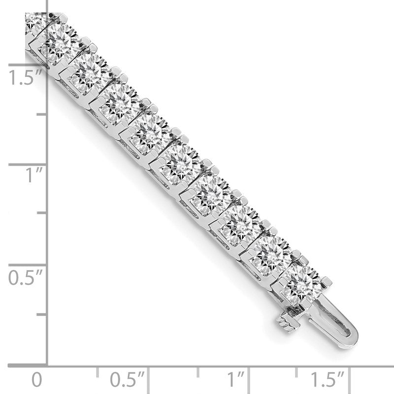 14k White Gold Complete 17 carat Round AAA Diamond 4-prong 7 inch Tennis Bracelet