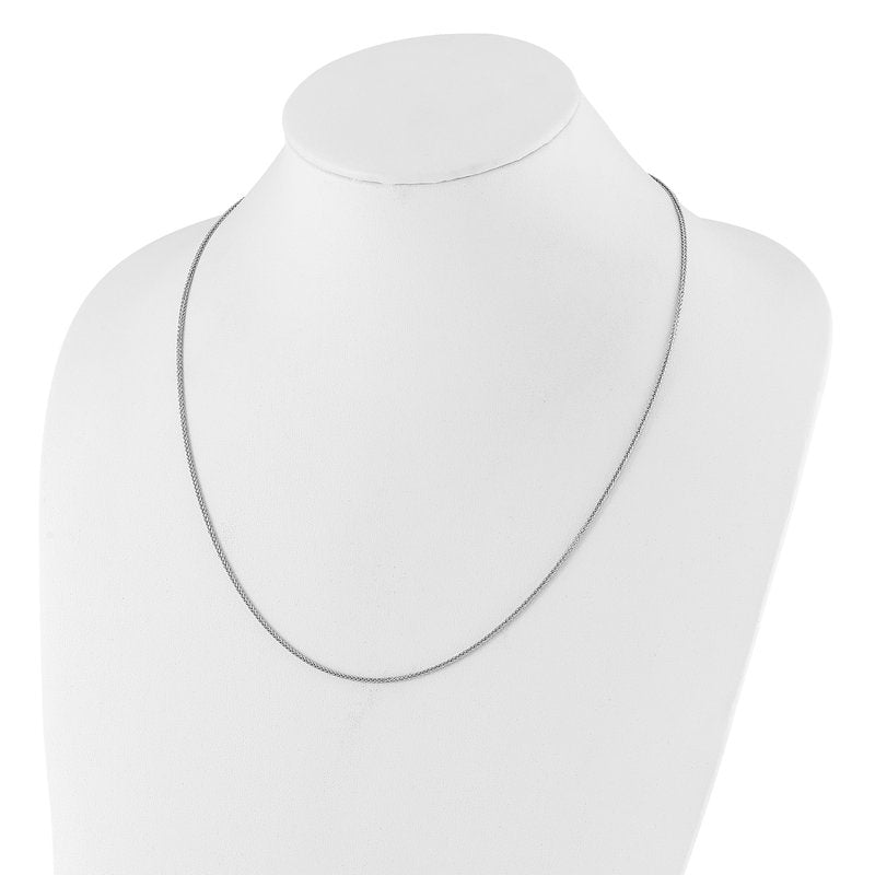Sterling Silver RH-plated Adjustable Wheat Chain Anklet