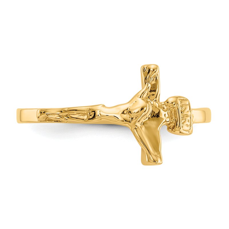 14k Childs Polished Crucifix Ring