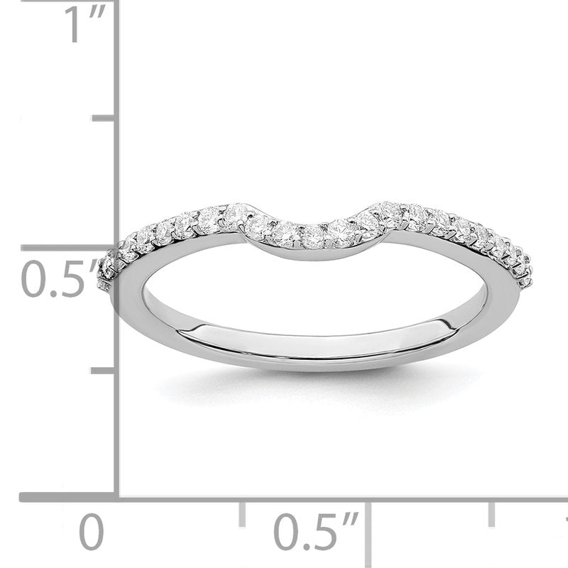 14K White Gold 1/4 carat Lab Grown Diamond VS/SI  D E F  Wedding Band