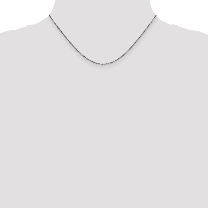 14K White Gold 1.6mm Round Cable Chain