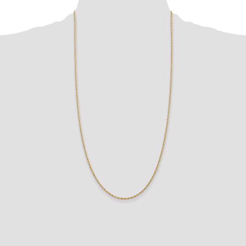 14K 10 Inch 1.85mm Diamond-cut Quadruple Rope Lobster Clasp Anklet