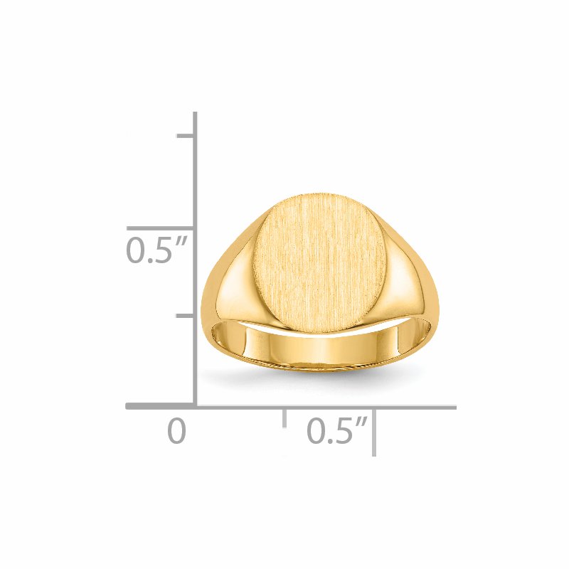 14k 10.0x11.5mm Closed Back Signet Ring