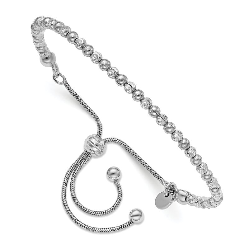 Sterling Silver RH-plated D/C Bracelet Adjustable Bracelet