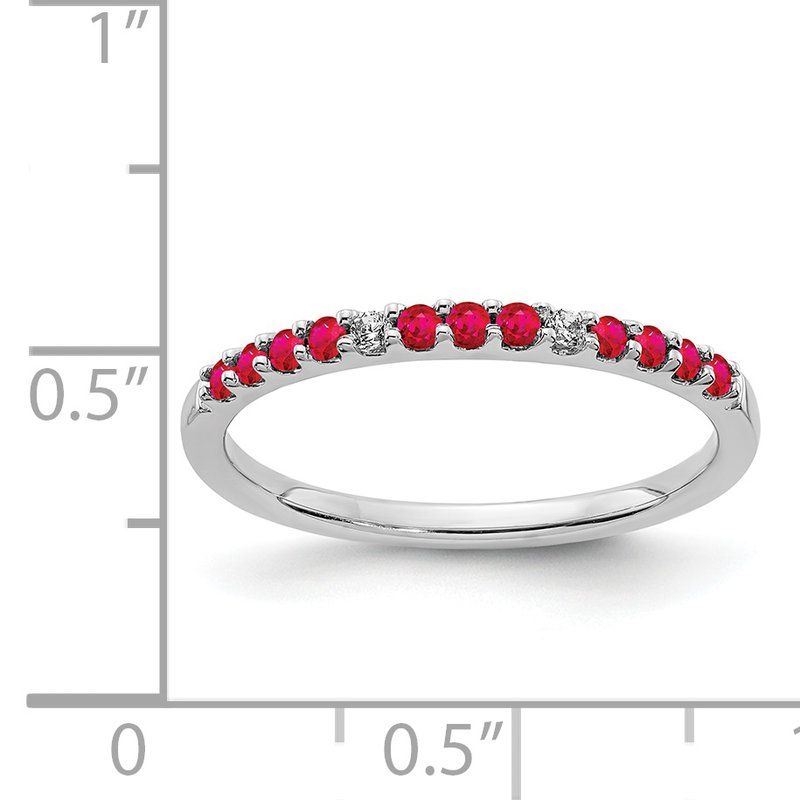 14k White Gold Diamond and Emerald Band