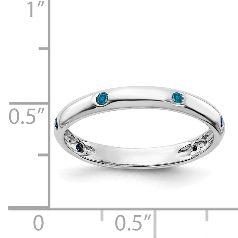 14k Rose Gold 6-stone Diamond Band