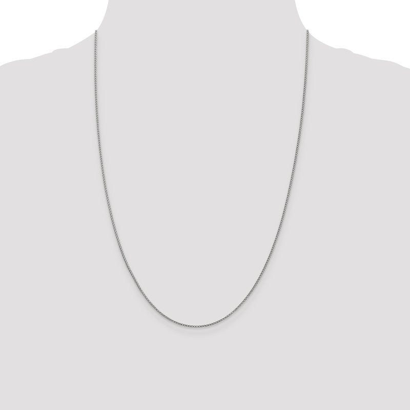 14K White Gold 1mm D/C Open Franco Chain
