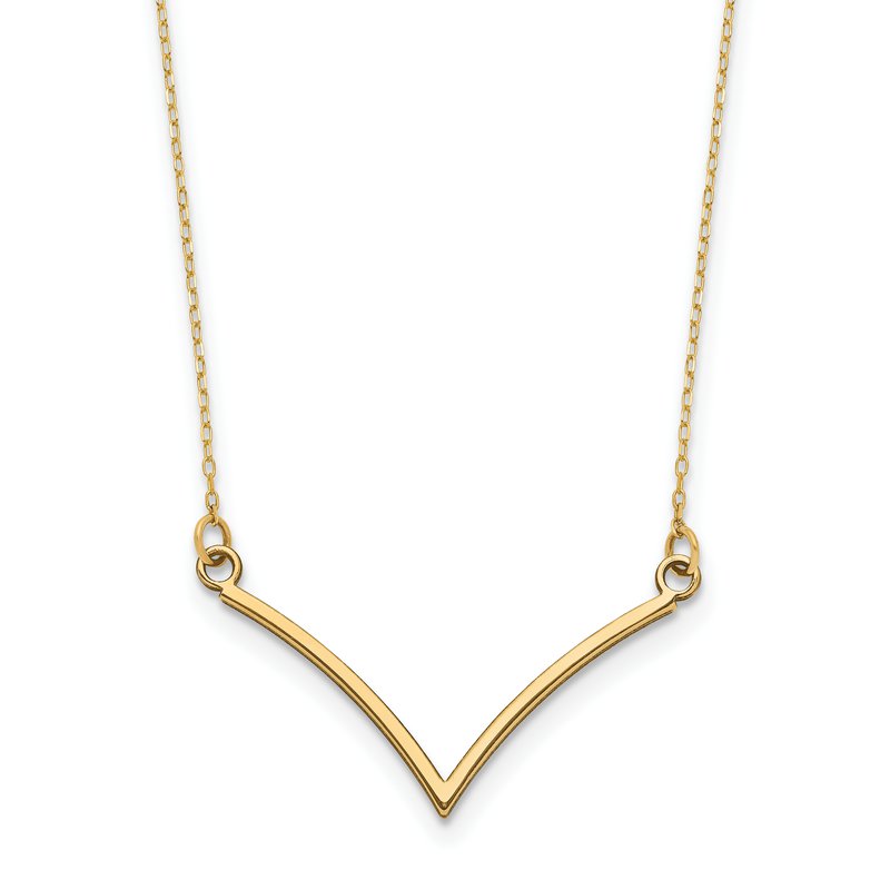 14k Polished 18 inch V-Necklace