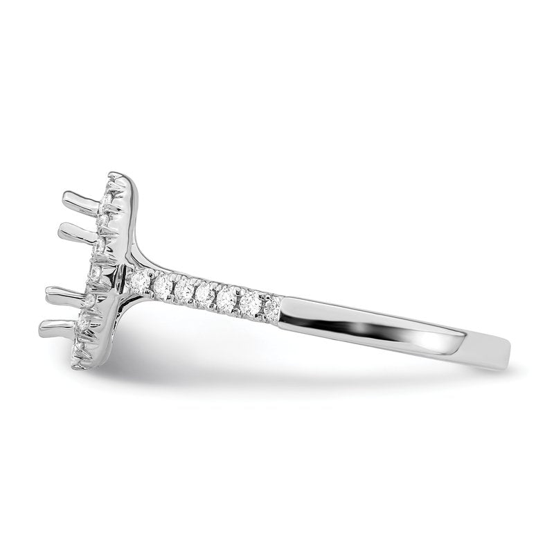 14K White Gold 1/3 carat Lab Grown Diamond VS+ F+ Semi-Mount Marquise Halo Engagement Ring
