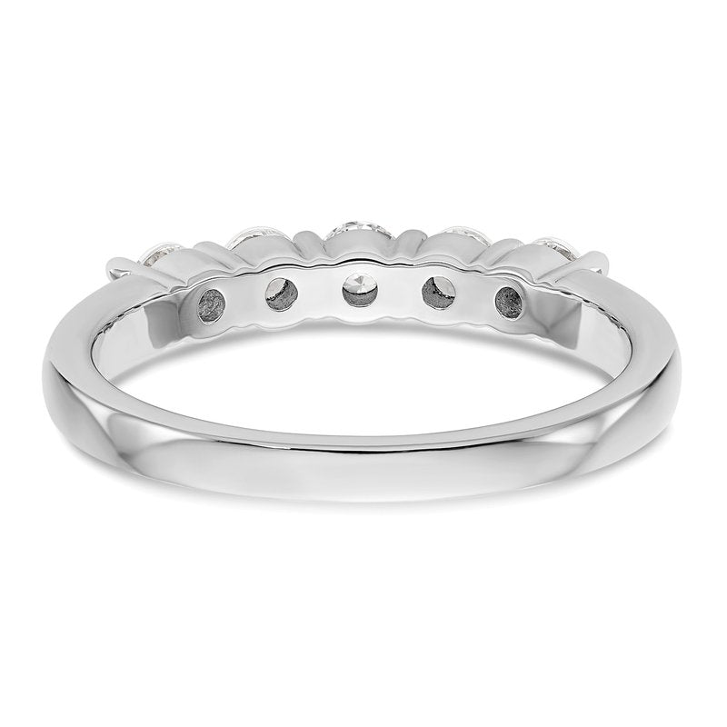 14K White Gold 1/3 carat Lab Grown Diamond VS+ F+ Complete Round Five Stone Ring