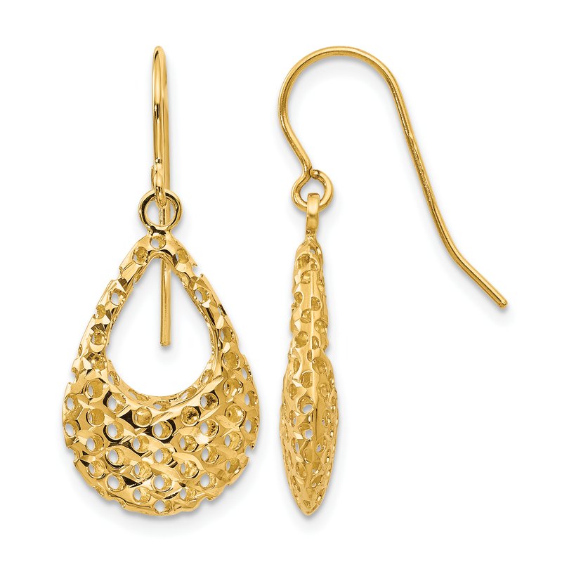 14K D/C Shepherd Hook Earrings