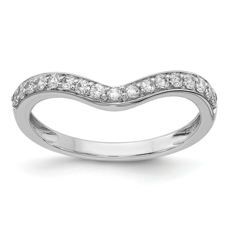 14k White Gold Diamond Ring Guard
