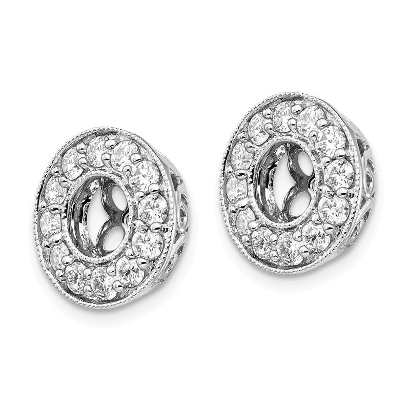 14K White Gold 1/2 carat Lab Grown Diamond VS+ F+ for 5-5.5mm Studs Complete Earring Jackets