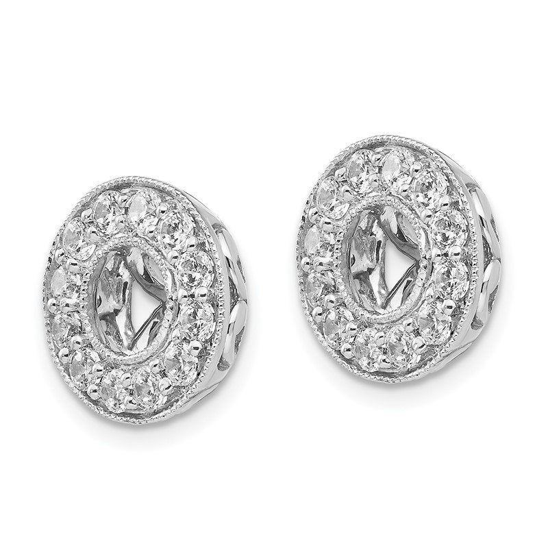 14K White Gold 1/2 carat Lab Grown Diamond VS+ F+ for 5-5.5mm Studs Complete Earring Jackets