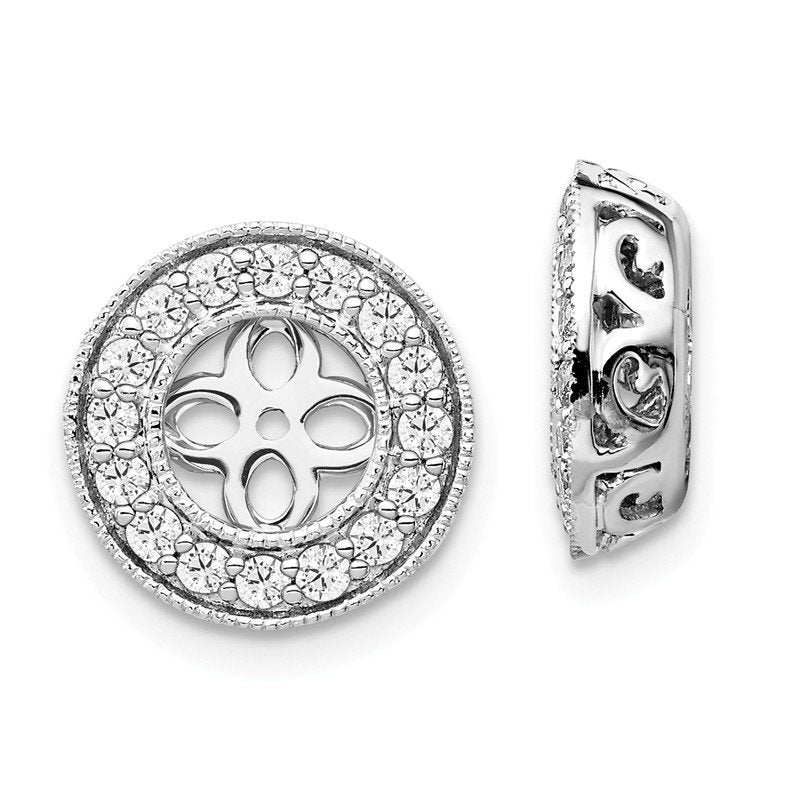 14K White Gold 1/2 carat Lab Grown Diamond VS+ F+ for 5-5.5mm Studs Complete Earring Jackets