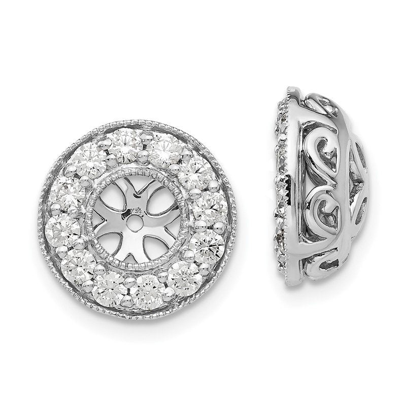14K White Gold 1/2 carat Lab Grown Diamond VS+ F+ for 5-5.5mm Studs Complete Earring Jackets