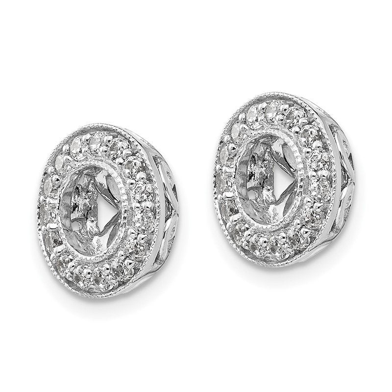 14K White Gold 1/2 carat Lab Grown Diamond VS+ F+ for 5-5.5mm Studs Complete Earring Jackets