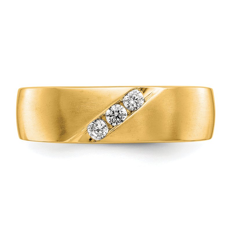 14K White Gold Men's 1/5 carat Lab Grown Diamond VS+ F+ Complete Band