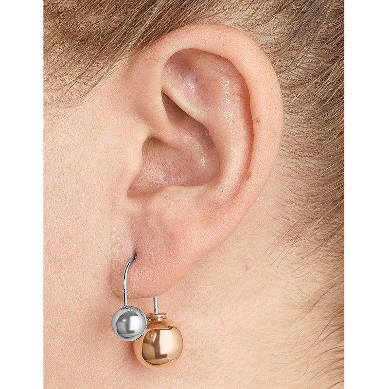 Sterling Silver &amp; Rose-tone Dangle Earrings