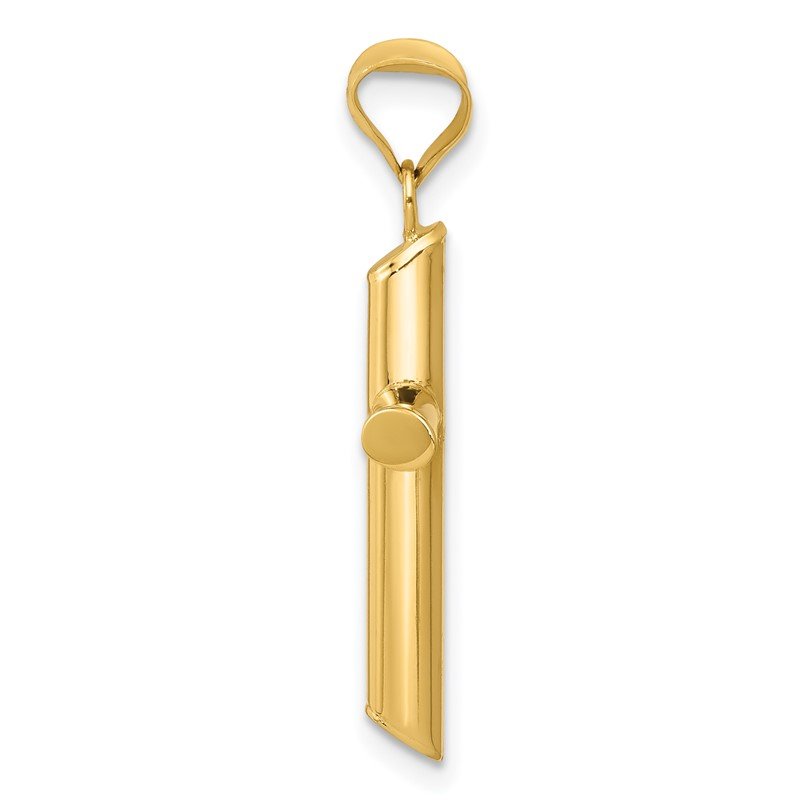14k Polished Tube Cross Pendant