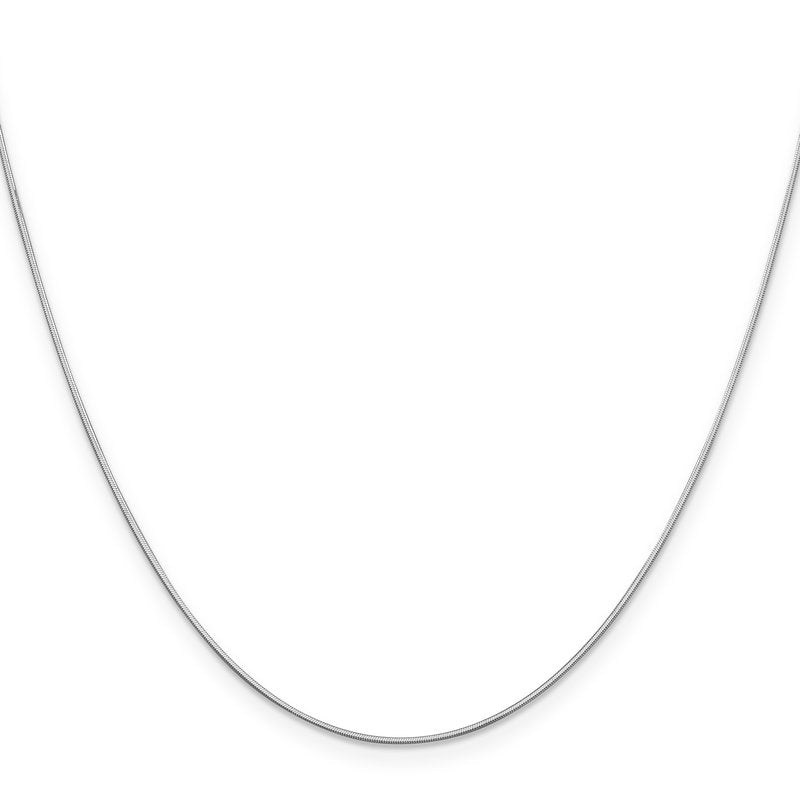 14K White Gold 10 inch .6mm Octagonal Snake with Lobster Clasp Anklet