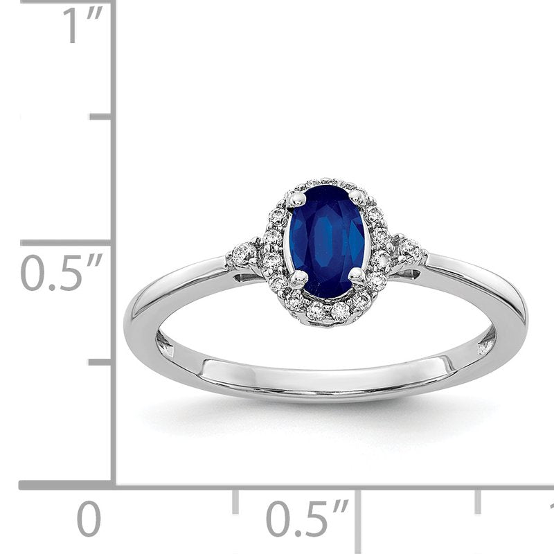 14k White Gold Oval Emerald and Diamond Halo Ring