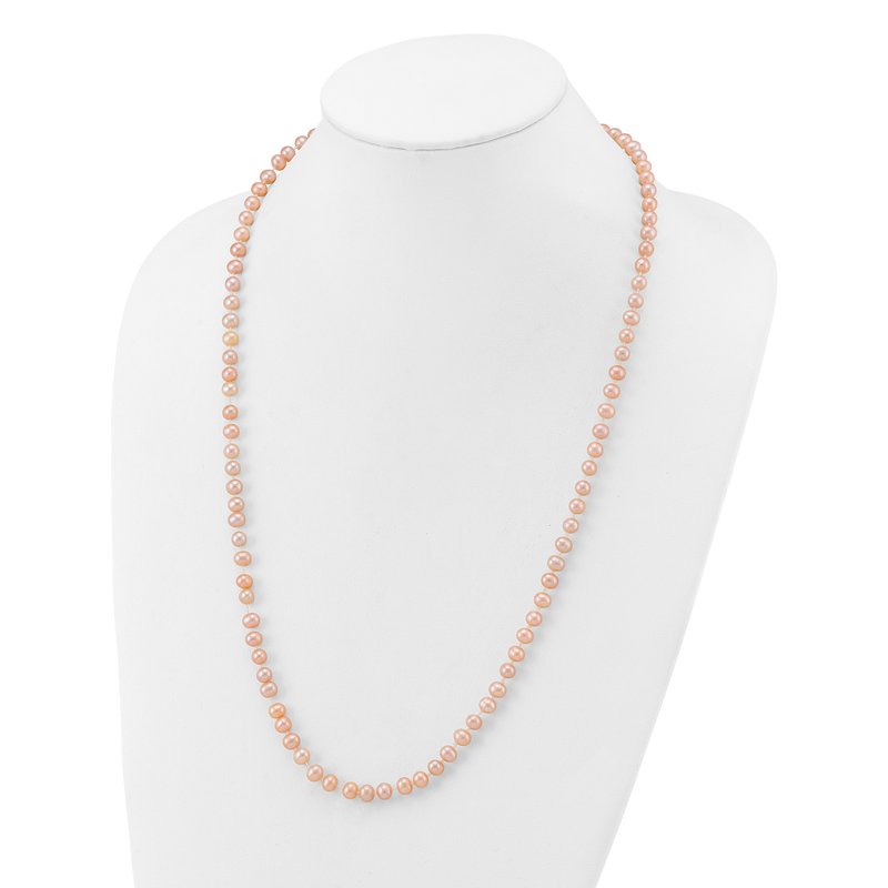 14k 5-6mm Pink Near-Round Freshwater Cultured Pearl 16 inch Necklace