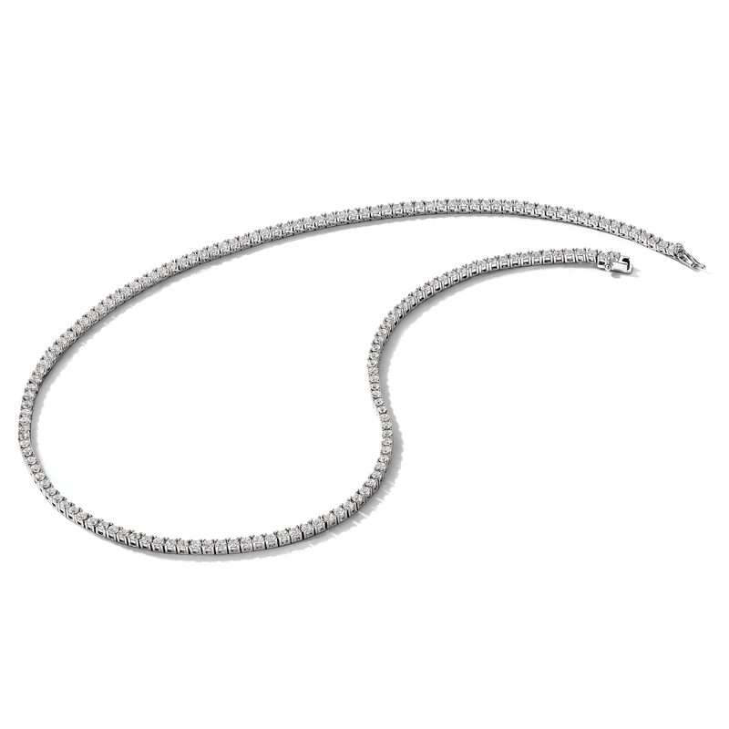Sterling Silver Rhodium-plated Brilliant-cut CZ 18 Inch Necklace