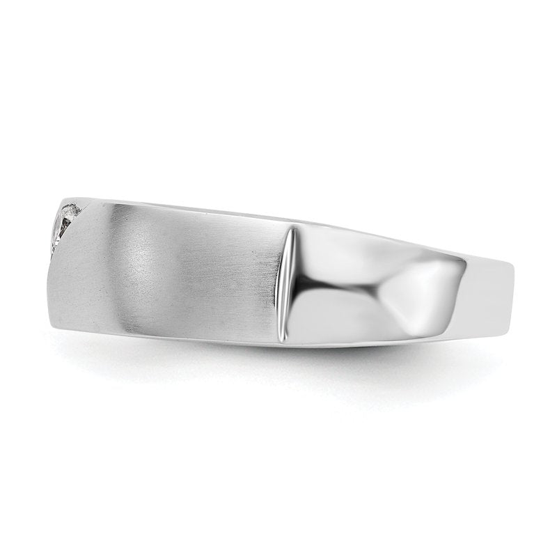 14K White Gold Men's 1/5 carat Lab Grown Diamond VS+ F+ Complete Band