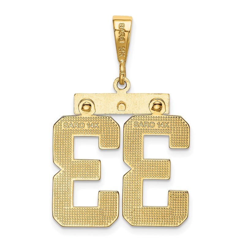 14k Large Polished Number 33 Charm