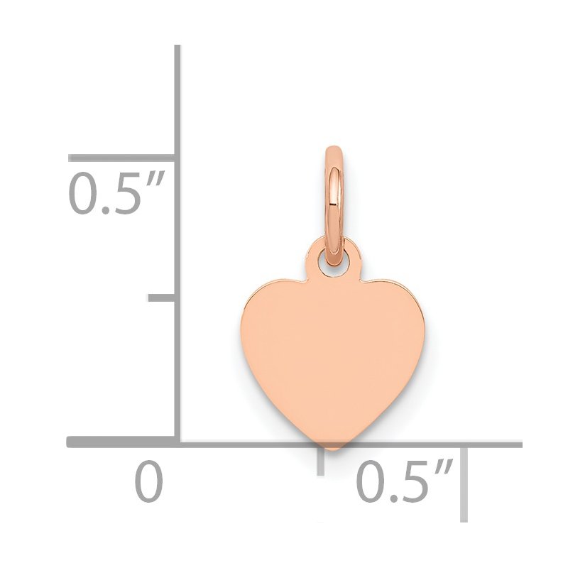 14K Rose Gold Polished Engravable 9mm Heart Disc Pendant