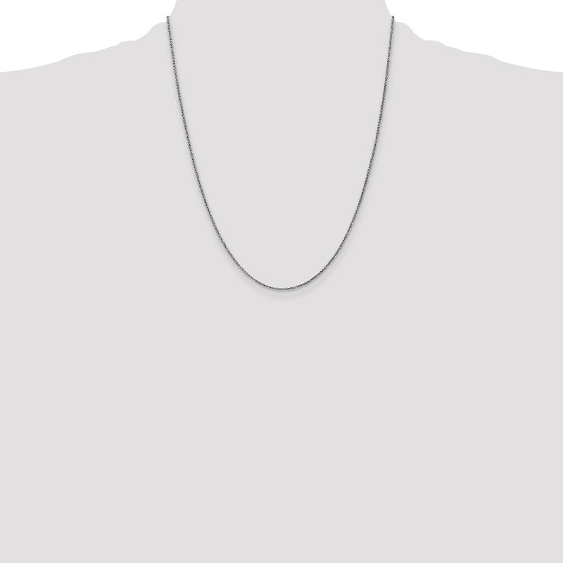 14K White Gold 10 inch 1.25mm Diamond-cut Spiga with Lobster Clasp Anklet